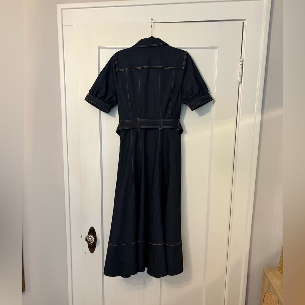 Cinq a Cept Suzie Denim Puff-Sleeve Midi Dress - Picture 5 of 10